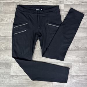 Athleta Ponte Moto Skinny Leggings Pants Mid Rise Black sz 2 Petite